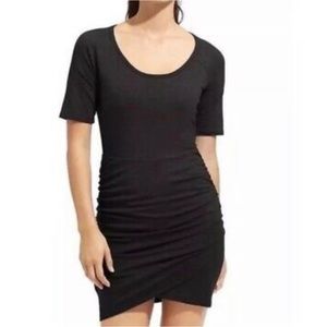 Athleta Seeker Tee Ruched Tulip Dress Size M Black Modal